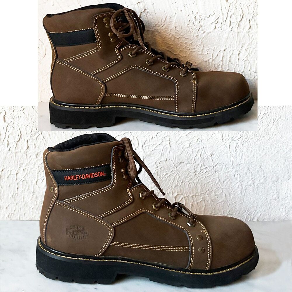 Harley-Davidson Motorcycle Work Boots Mens 11.5 Keating Brown Leather D93378